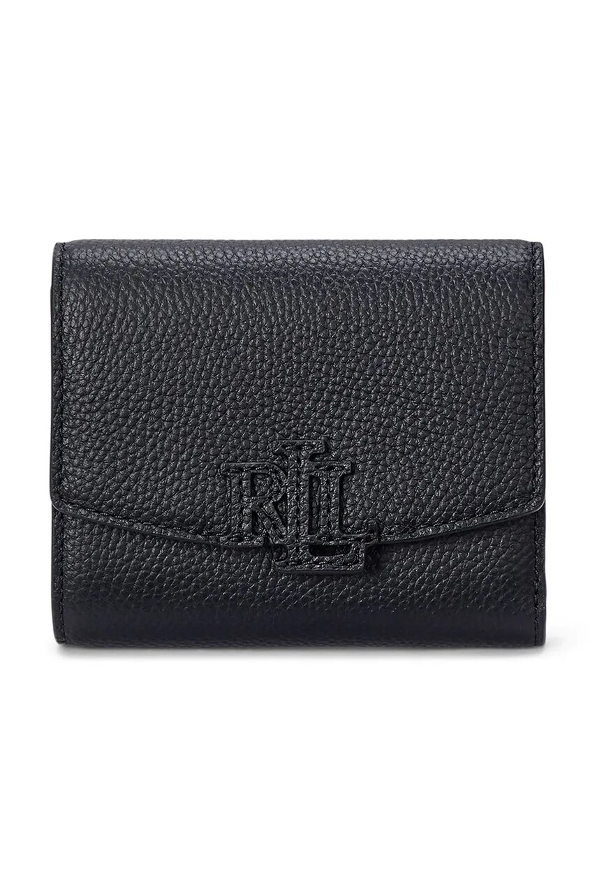 Levně Kožená peněženka Lauren Ralph Lauren černá barva, 432966782