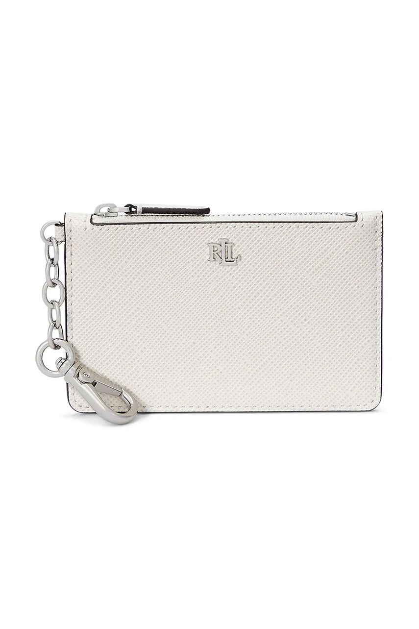 Levně Kožená peněženka Lauren Ralph Lauren dámská, bílá barva, 432966789