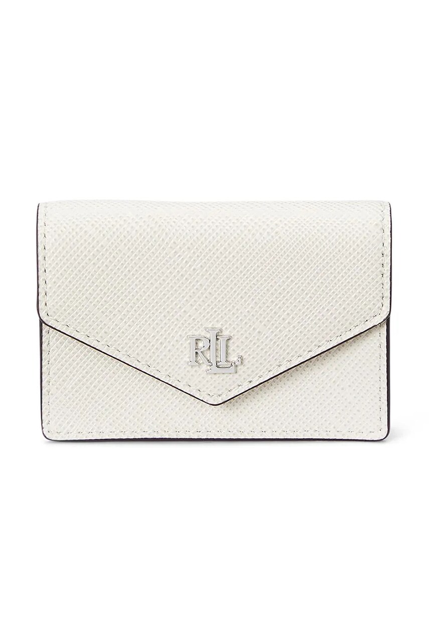 Levně Kožená peněženka Lauren Ralph Lauren dámská, bílá barva, 432967060