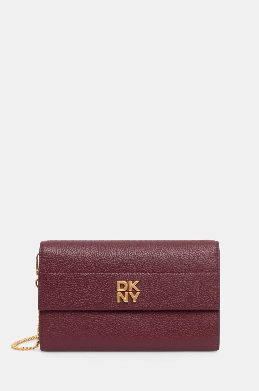 Dkny portofel de piele femei, culoarea bordo, R445AI72