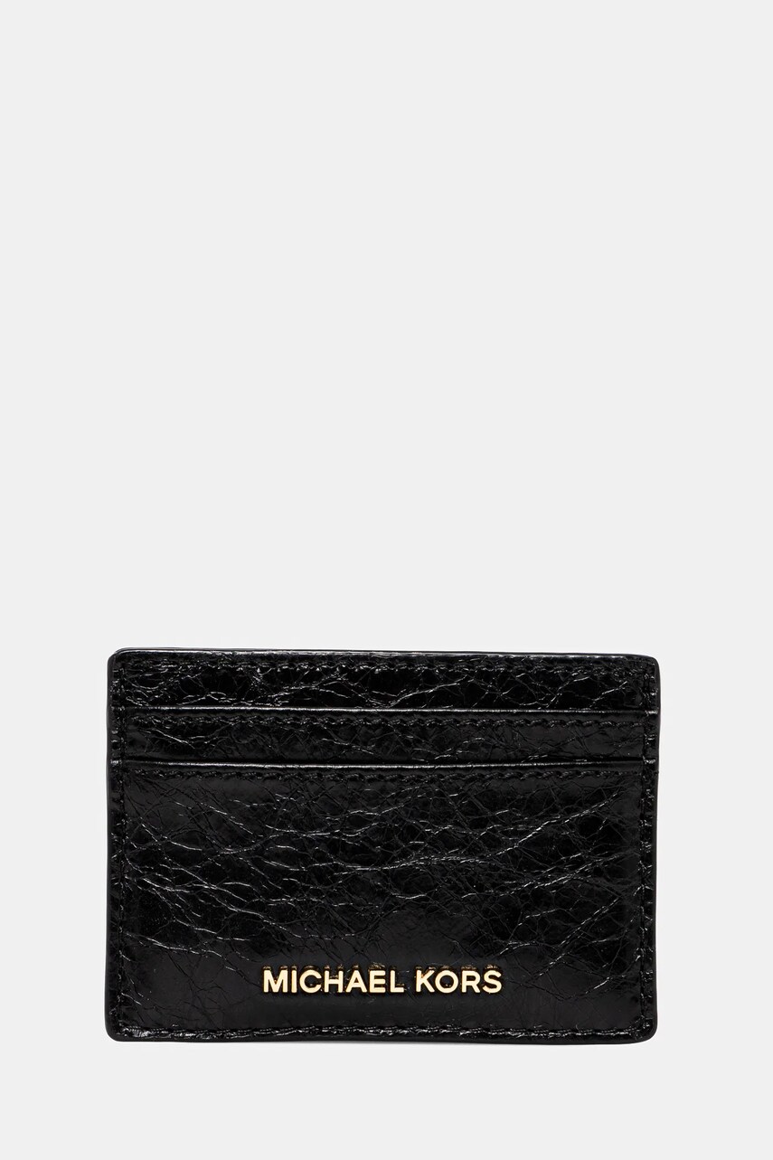 MICHAEL Michael Kors husa din piele pentru carduri culoarea negru, 32R5GJ6D1L