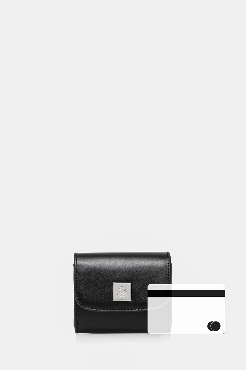 Πορτοφόλι United Colors of Benetton χρώμα: μαύρο, 6QTUDY075 φωτογραφία