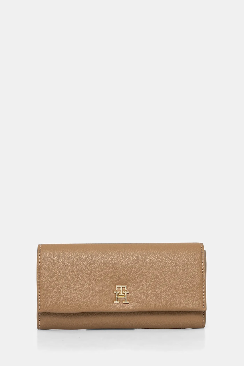 Levně Peněženka Tommy Hilfiger béžová barva, AW0AW17267