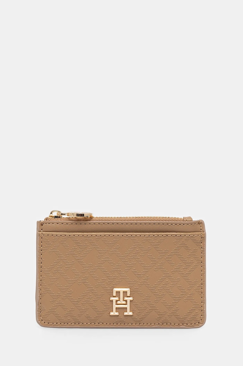 Levně Peněženka Tommy Hilfiger zelená barva, AW0AW17401
