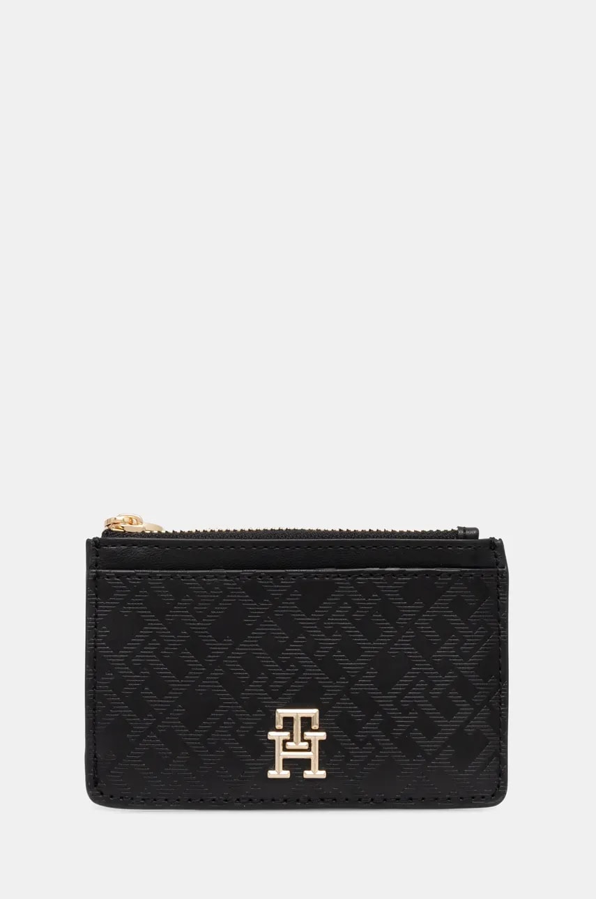 Levně Peněženka Tommy Hilfiger černá barva, AW0AW17401
