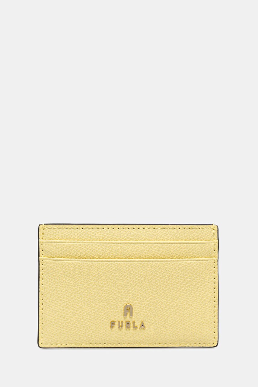 Furla card-holder culoarea galben, WP00305.ARE000.3684S1007