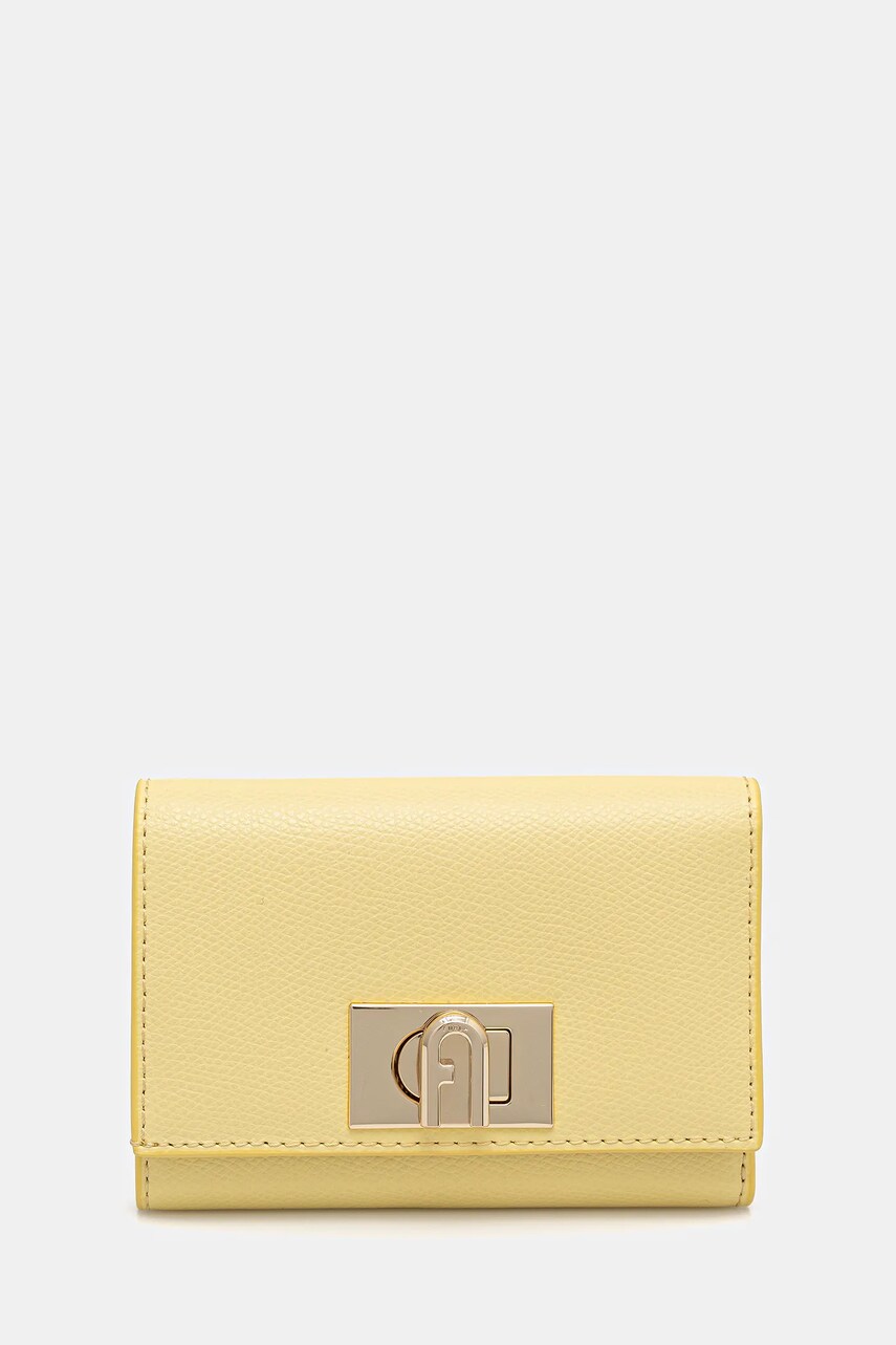 Levně Kožená peněženka Furla žlutá barva, WP00225.ARE000.3684S1007