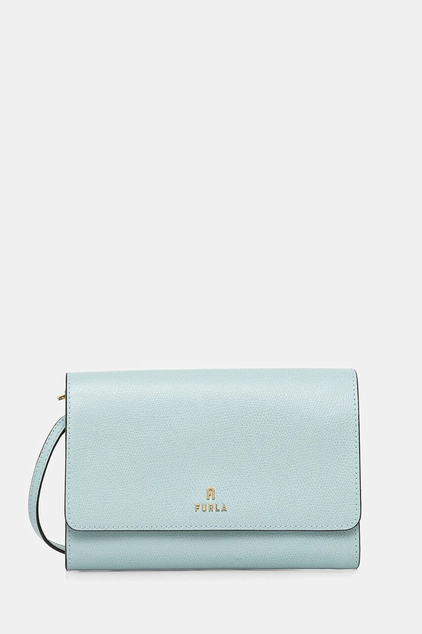 Furla poșetă de piele culoarea turcoaz, WE00675.ARE000.AQ0001007