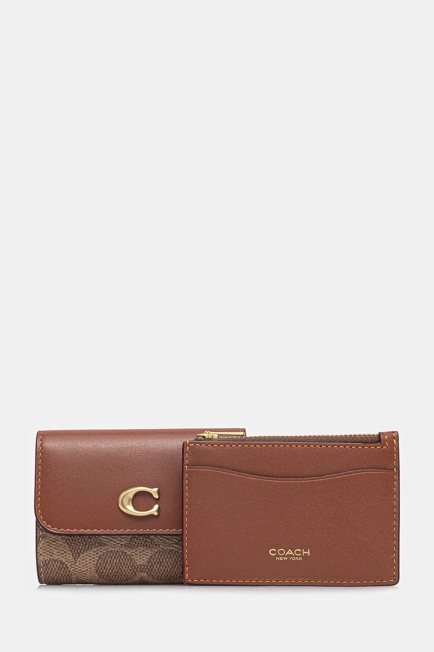 Coach portofel femei, culoarea maro, CAN48