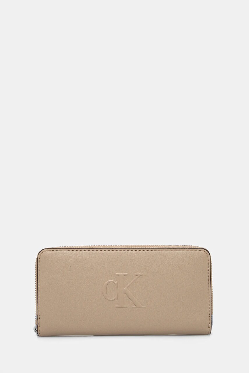 Levně Peněženka Calvin Klein Jeans béžová barva, LV04K1005G