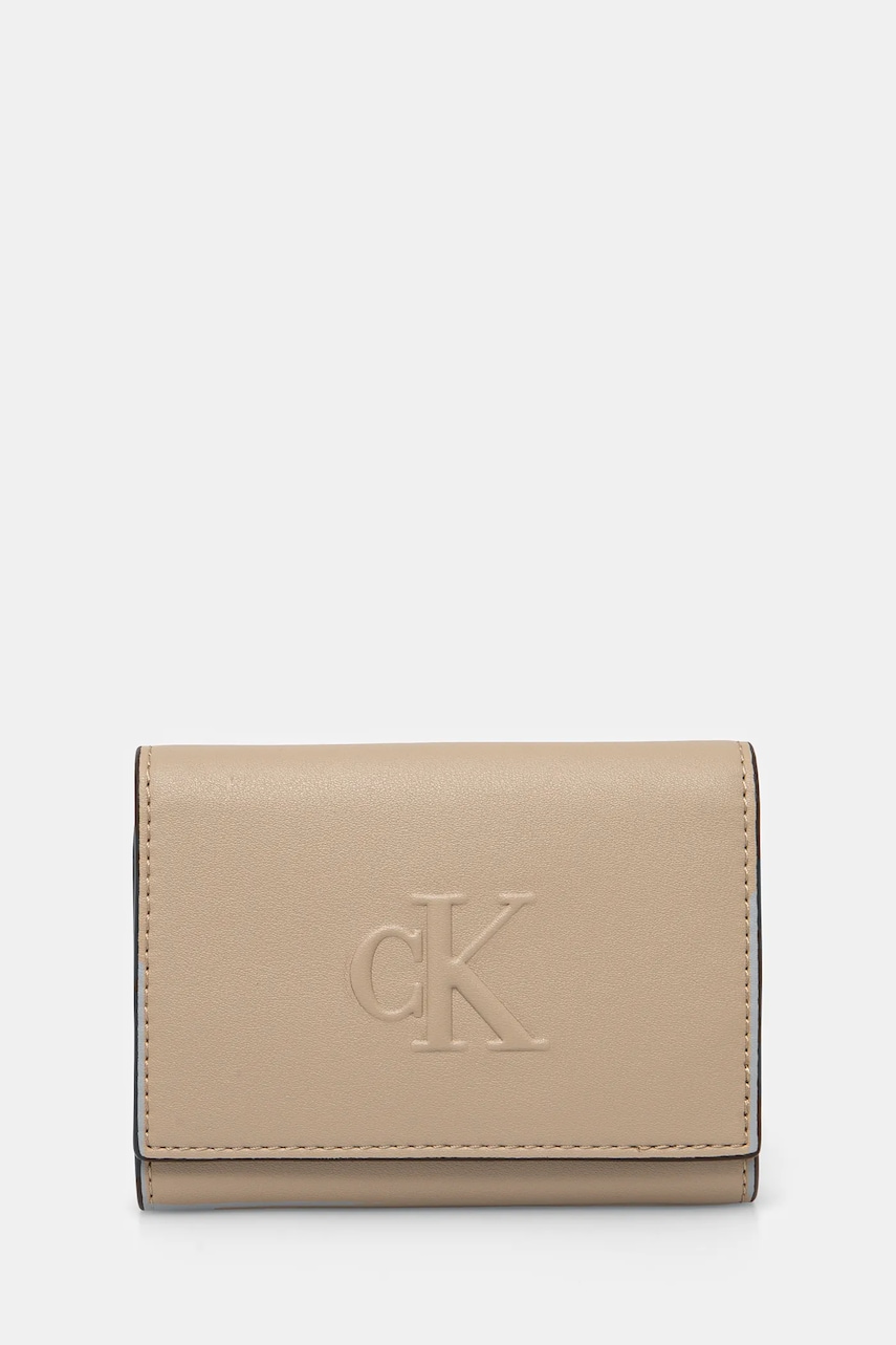 Levně Peněženka Calvin Klein Jeans béžová barva, LV04K1078G