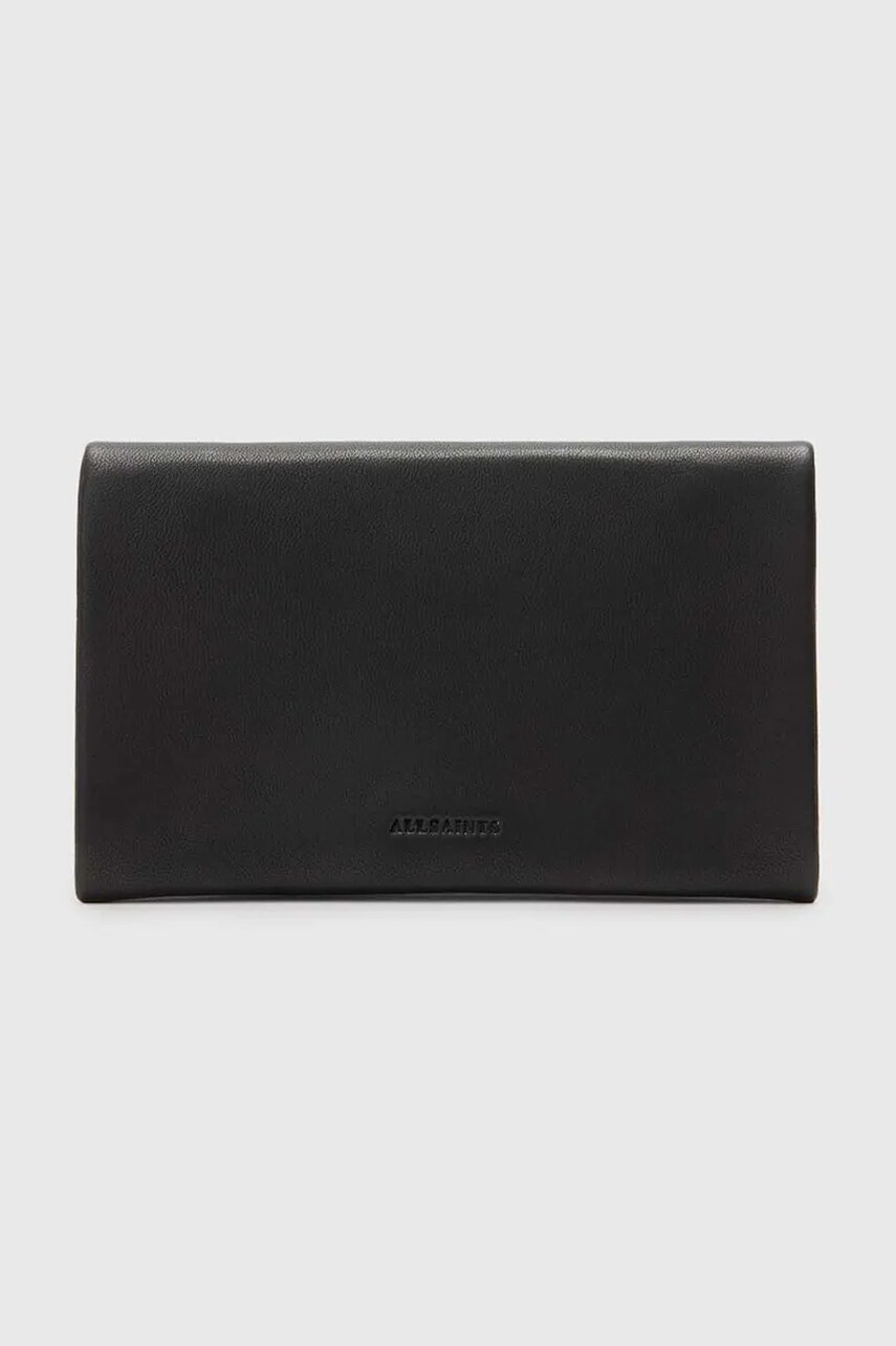 AllSaints portofel de piele HARLUNA femei, culoarea negru, W375XC