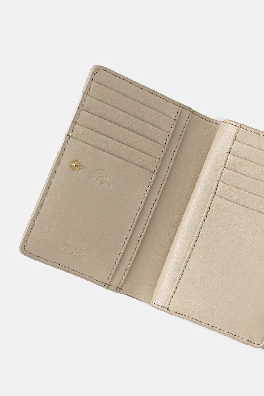 Δερμάτινο πορτοφόλι Guess γυναικείο, χρώμα: μπεζ, RW1719 P5101 φωτογραφία