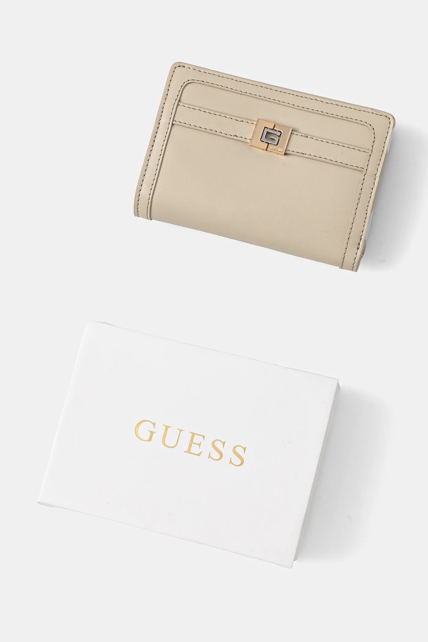 Δερμάτινο πορτοφόλι Guess γυναικείο, χρώμα: μπεζ, RW1719 P5101 φωτογραφία