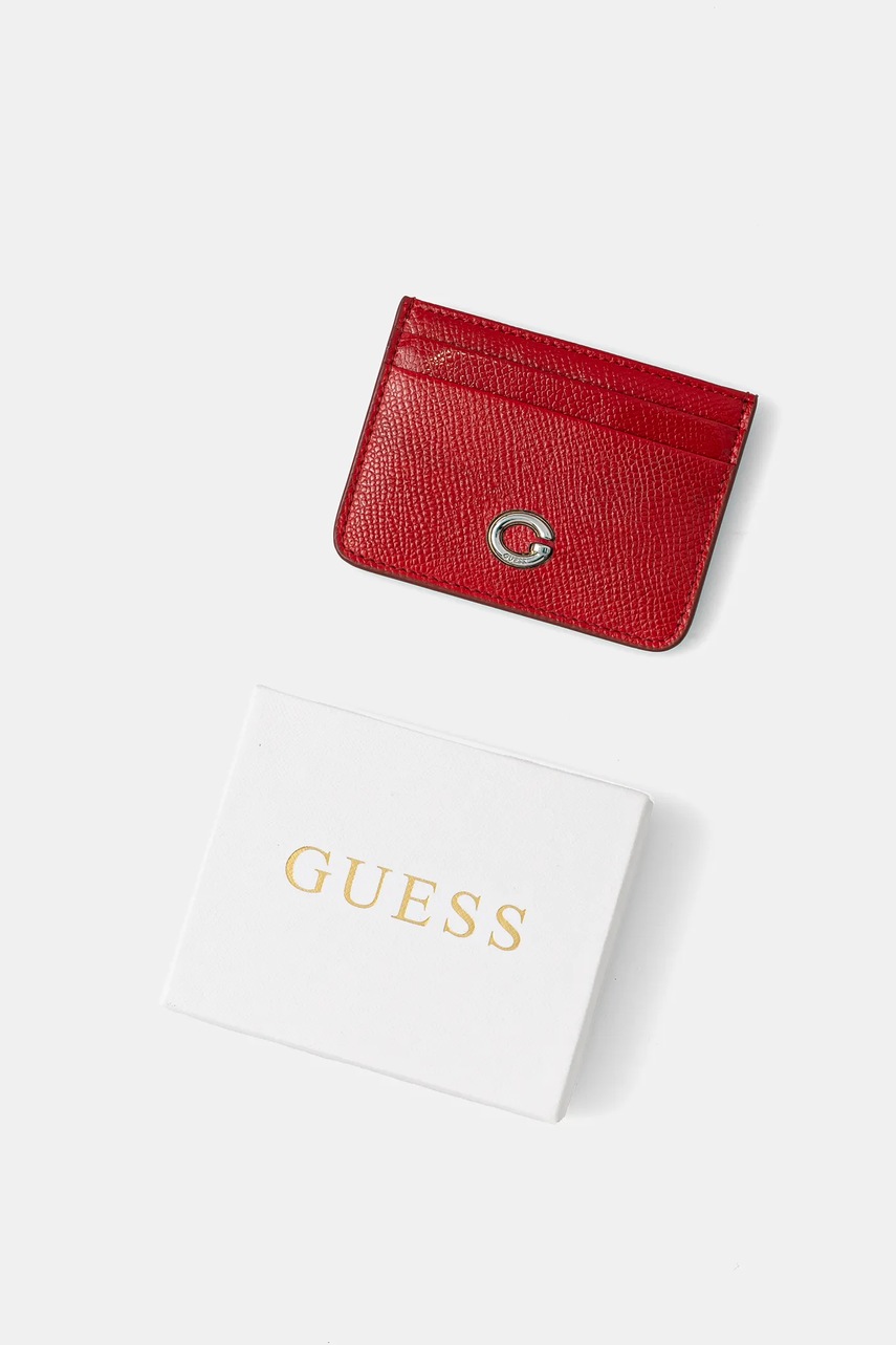 Δερμάτινη θήκη για κάρτες Guess χρώμα: κόκκινο, RW1762 P5201 φωτογραφία