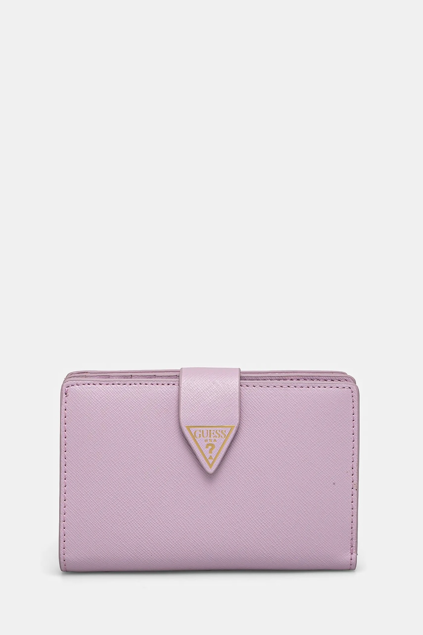 Levně Kožená peněženka Guess MIRIAM fialová barva, RW1772 P5201