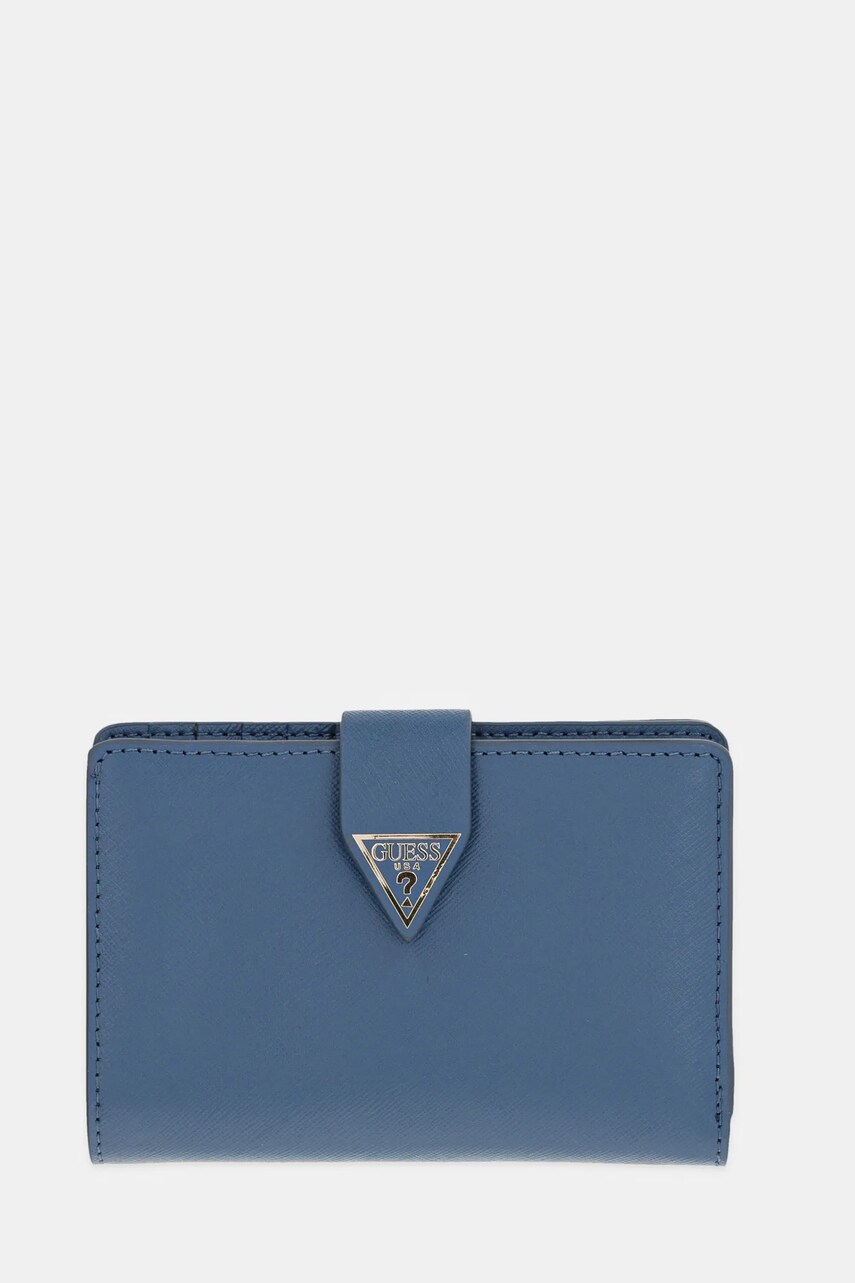 Levně Kožená peněženka Guess MIRIAM modrá barva, RW1772 P5201