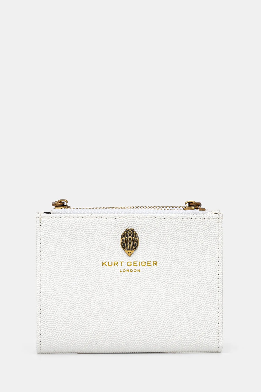 Kurt Geiger London portofel de piele SHOREDITCH femei, culoarea alb, 9342010109