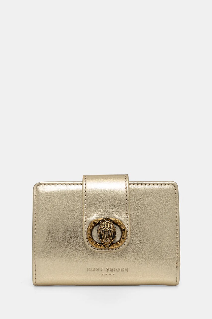 Kurt Geiger London portofel de piele CHELSEA femei, culoarea auriu, 3596414109
