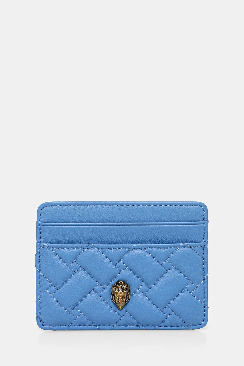 Levně Kožené pouzdro na karty Kurt Geiger London KENSINGTON modrá barva, 1274682109