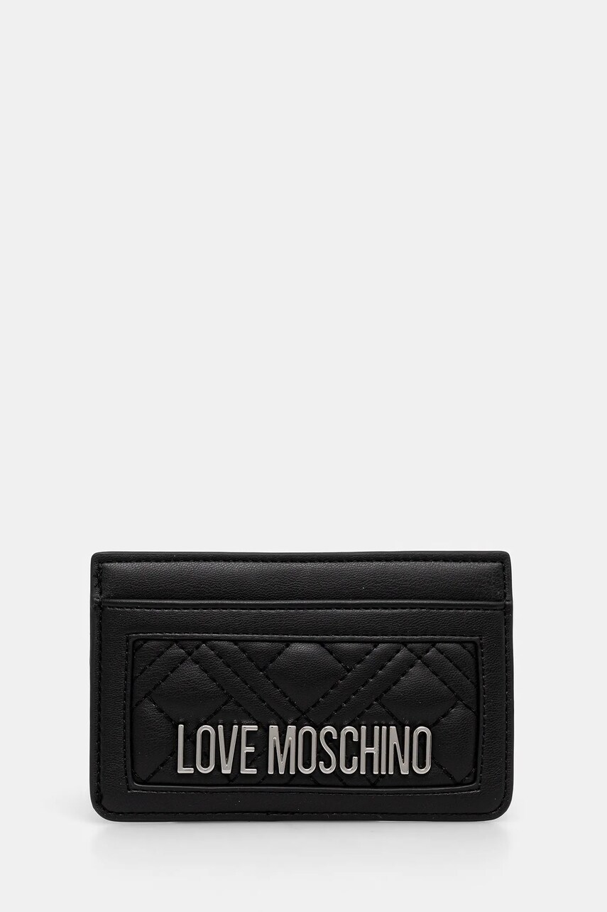 Love Moschino card holder culoarea negru, JC5659PP0MLA000B