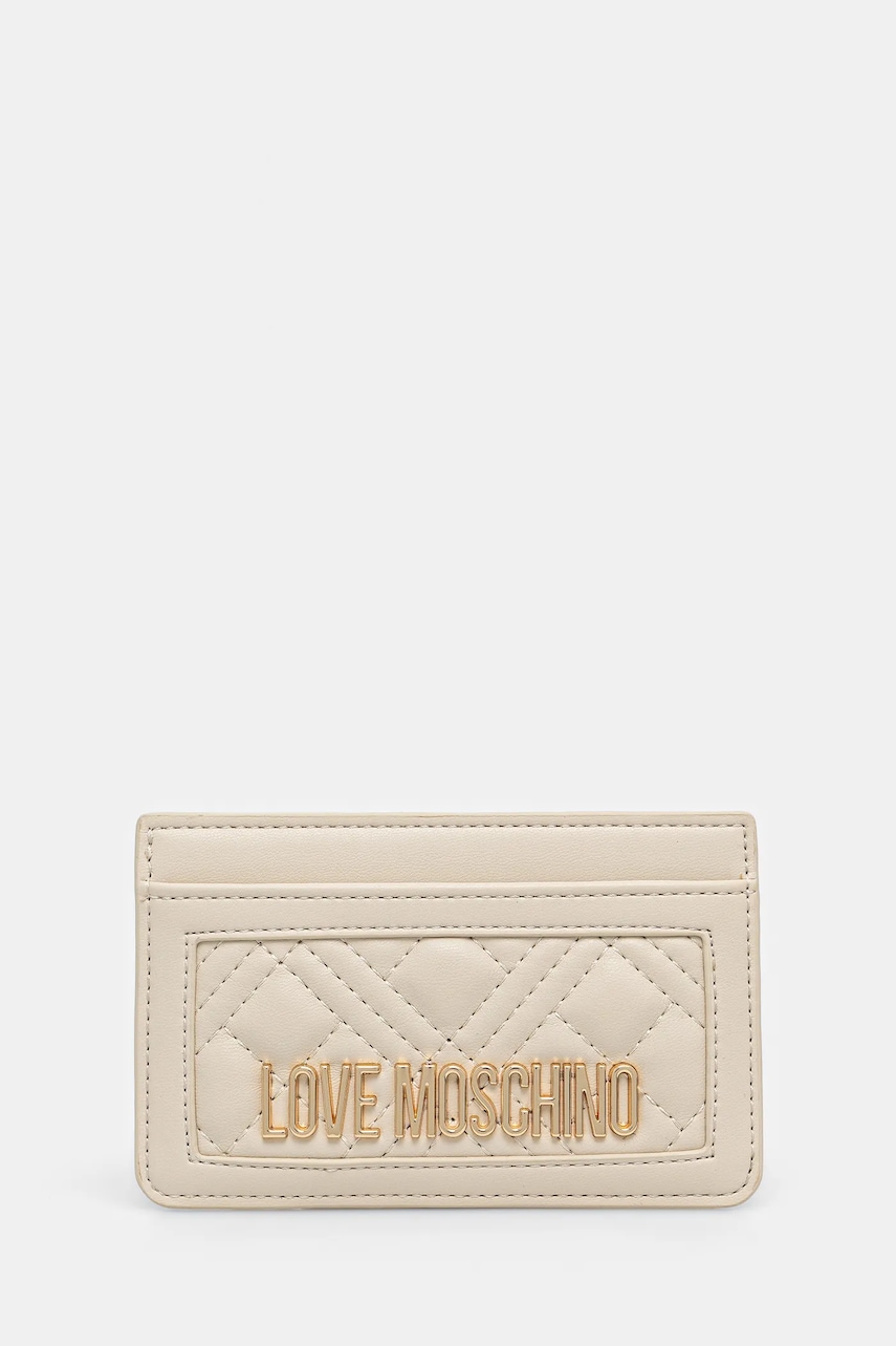 Love Moschino card-holder culoarea bej, JC5659PP0MLA0110