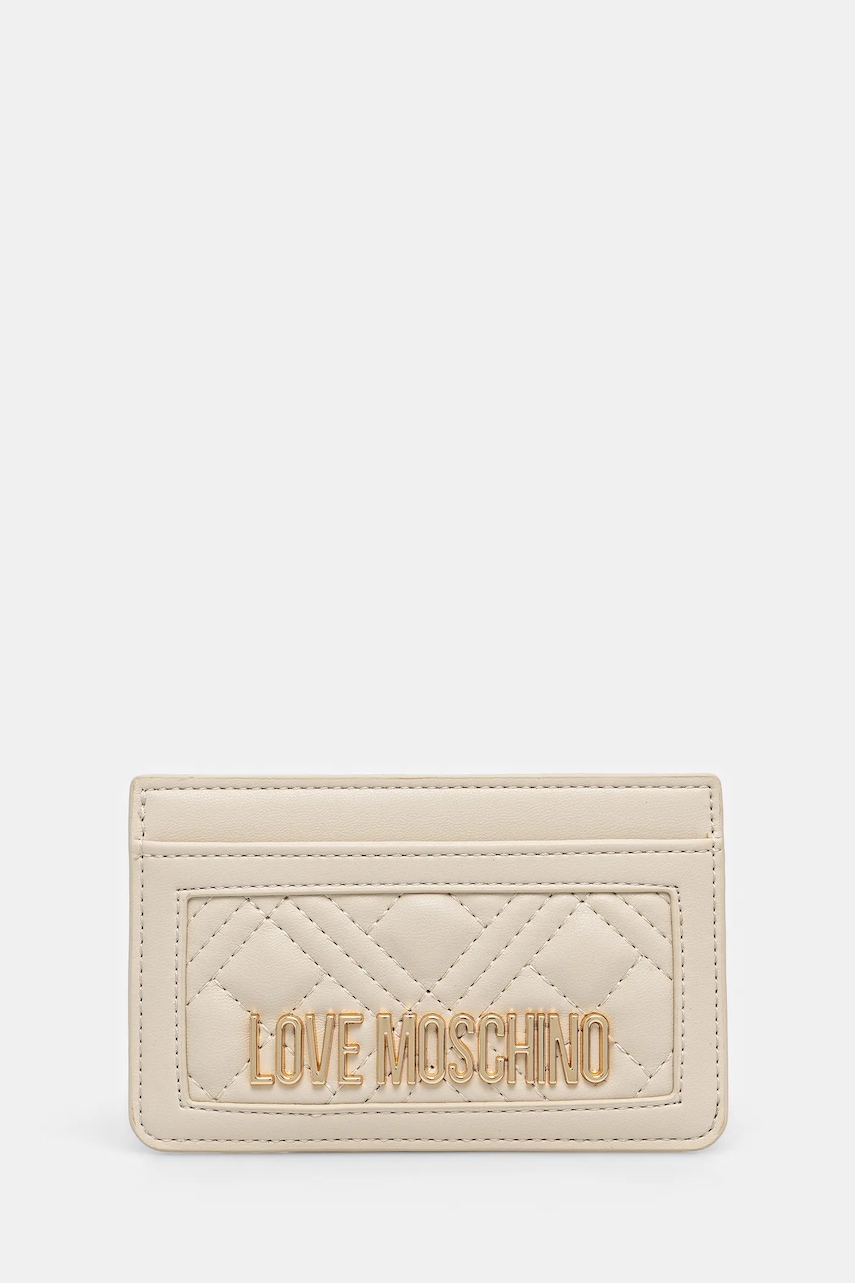 Love Moschino card-holder culoarea bej, JC5659PP0MLA0110