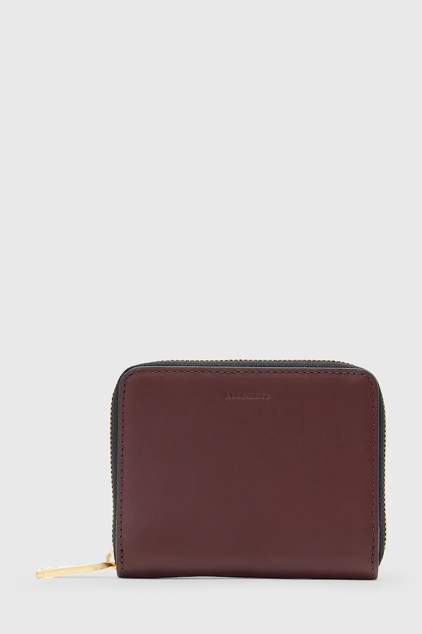 AllSaints portofel de piele LENA HEX culoarea negru, W130XC