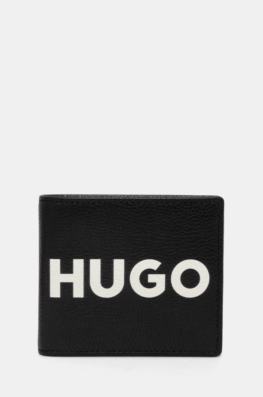 HUGO portofel de piele barbati, culoarea negru, 50536039