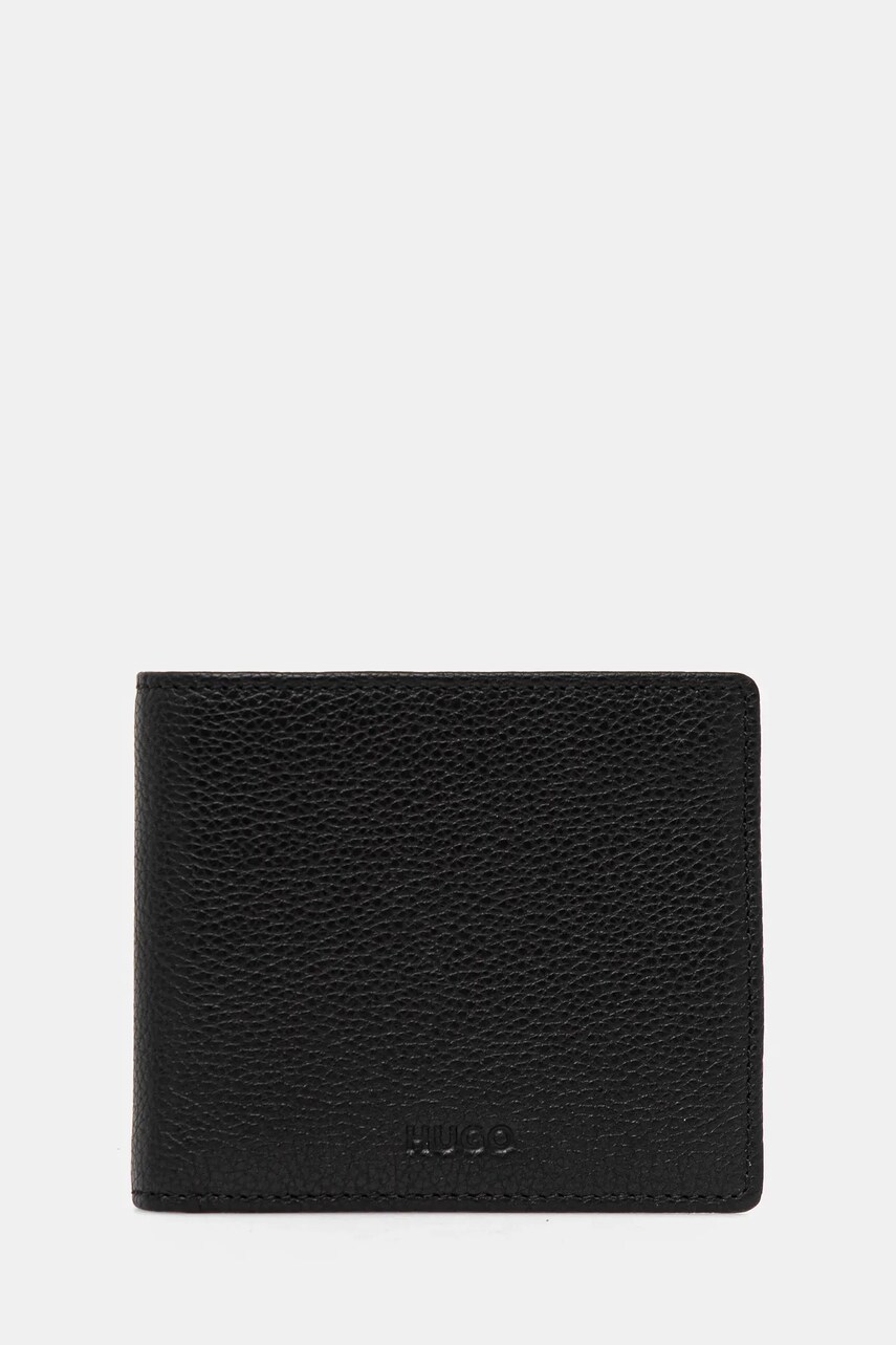 HUGO portofel de piele barbati, culoarea negru, 50536046