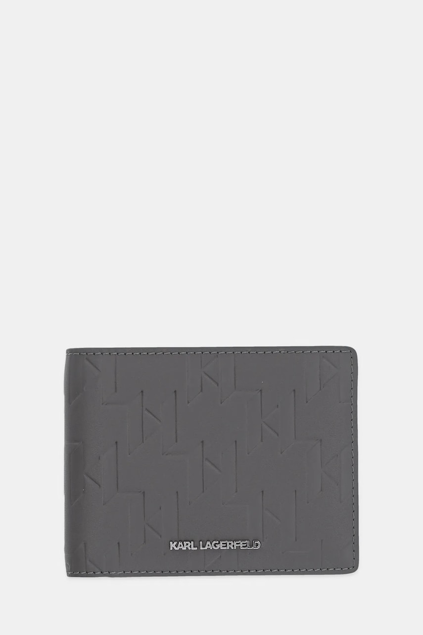 Karl Lagerfeld portofel de piele K/LOOM bărbați, culoarea gri, A1M32015