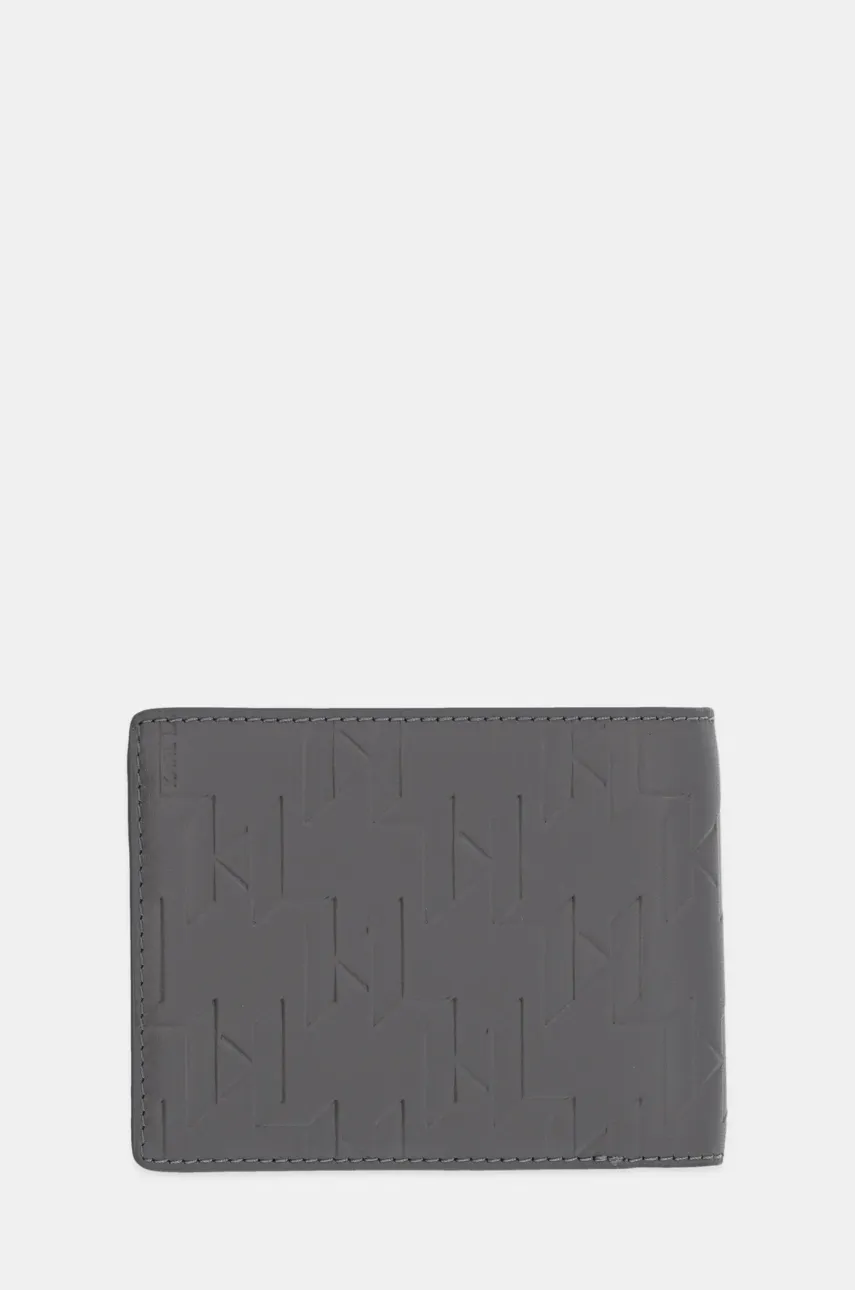 Кожаный кошелек Karl Lagerfeld K/LOOM мужской цвет серый A1M32015 Кожаный кошелек Karl Lagerfeld K/LOOM мужской цвет серый A1M32015