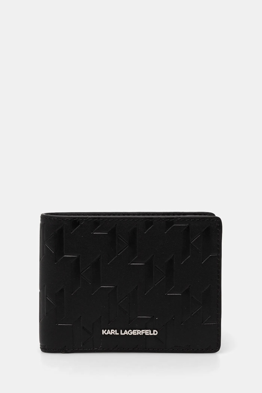 Karl Lagerfeld portofel de piele K/LOOM bărbați, culoarea negru, A1M32015 Karl Lagerfeld portofel de piele K/LOOM bărbați, culoarea negru, A1M32015