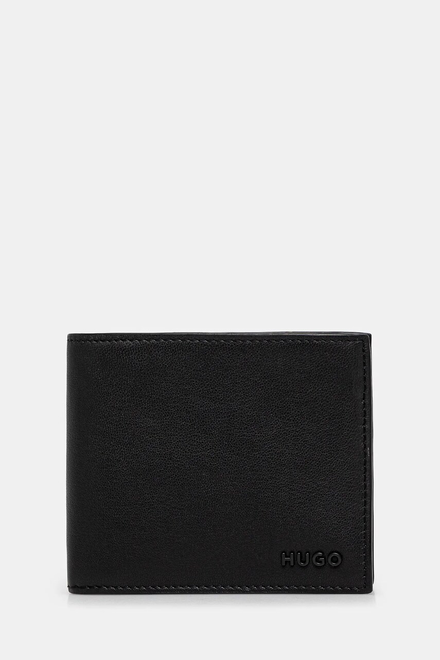 HUGO portofel de piele barbati, culoarea negru, 50536058