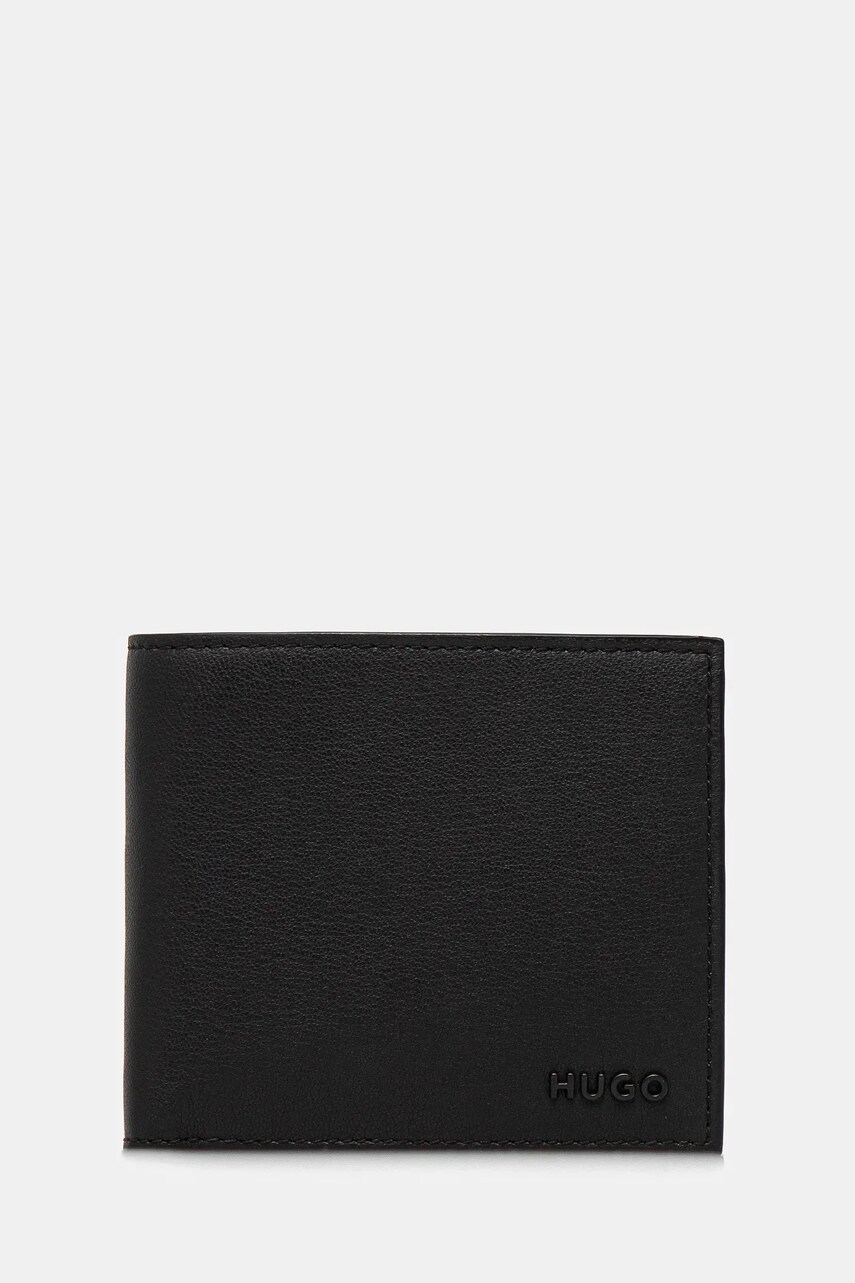 HUGO portofel de piele barbati, culoarea negru, 50536062