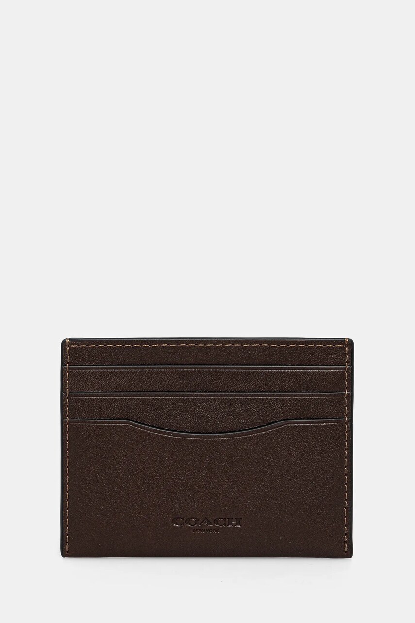 Coach card holder culoarea maro, CZ000