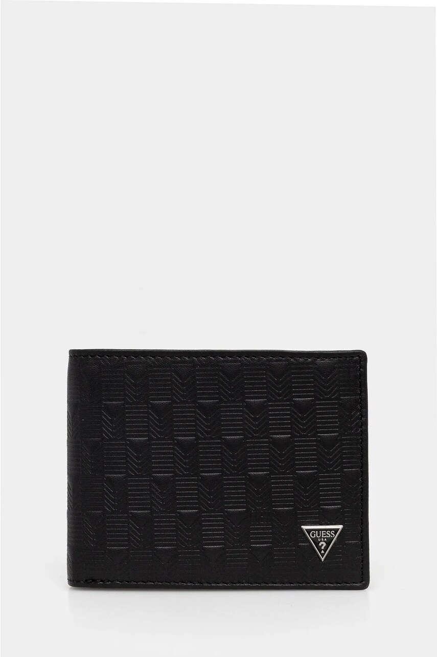 

Кожен портфейл Guess MADRID мъжки в черно SMMADL LEA20, Черен