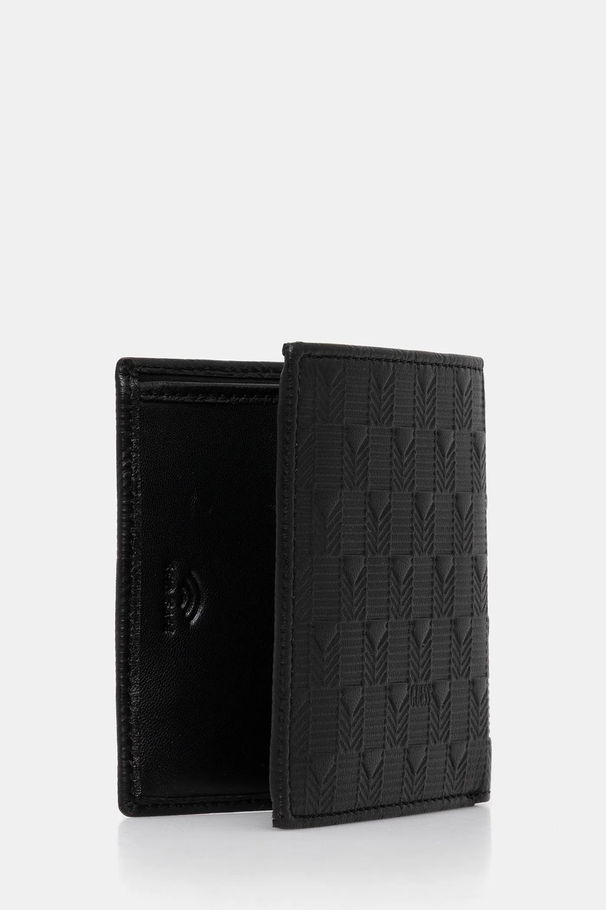 Кожаный кошелек Guess MADRID мужской цвет чёрный SMMADL LEA22