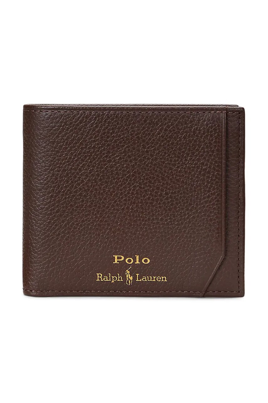 Levně Kožená peněženka Polo Ralph Lauren hnědá barva, 405963224