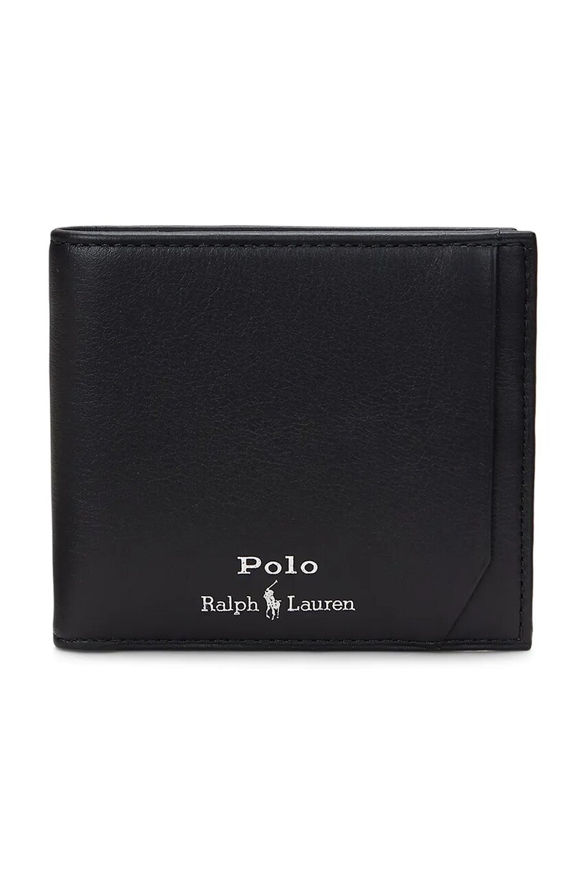 Levně Kožená peněženka Polo Ralph Lauren černá barva, 405963228