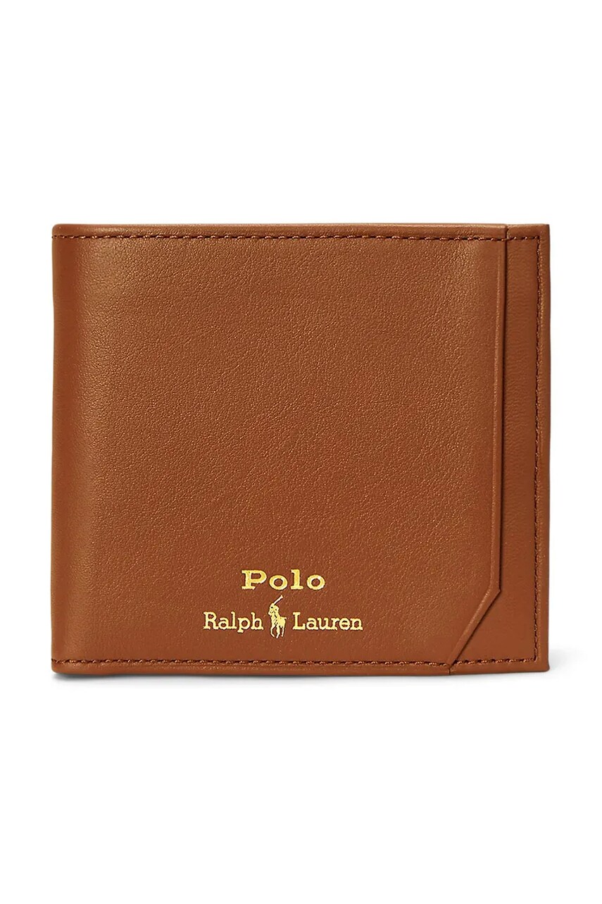 Levně Kožená peněženka Polo Ralph Lauren hnědá barva, 405963229