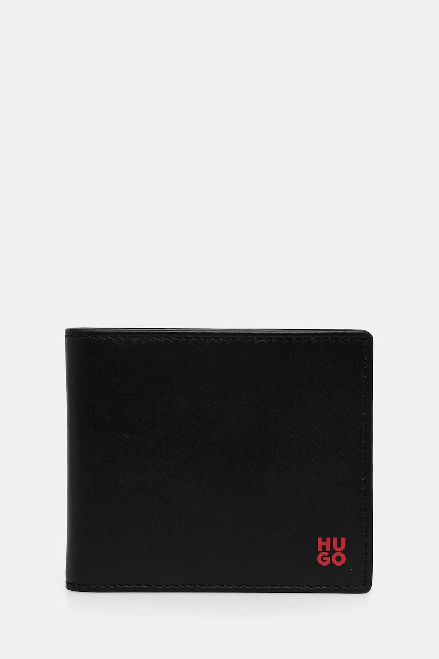 HUGO portofel de piele barbati, culoarea negru, 50546129