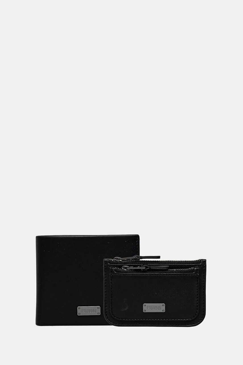 HUGO portofel de piele barbati, culoarea negru, 50546130