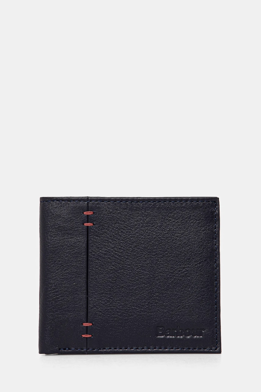 Barbour portofel de piele Lossie Leather Billfold Wallet barbati, culoarea albastru marin, MLG0071 Barbour portofel de piele Lossie Leather Billfold Wallet barbati, culoarea albastru marin, MLG0071