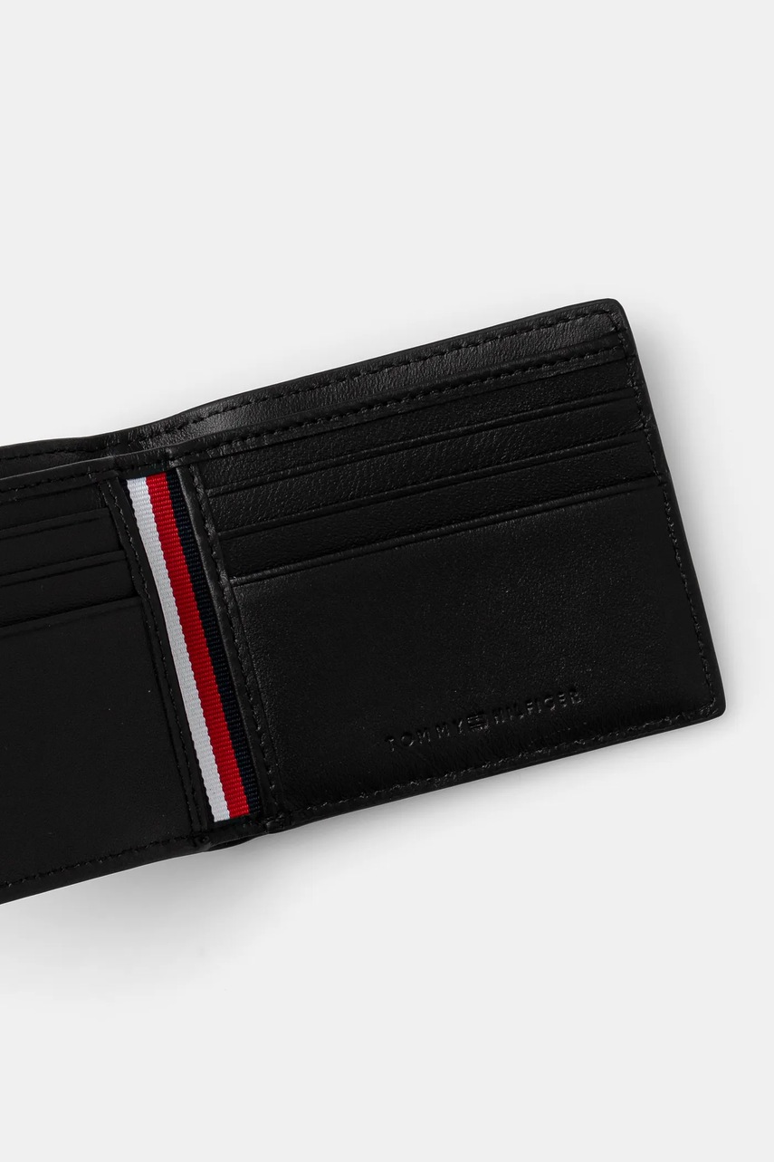 Шкіряний гаманець Tommy Hilfiger чоловічий колір чорний AM0AM13244 