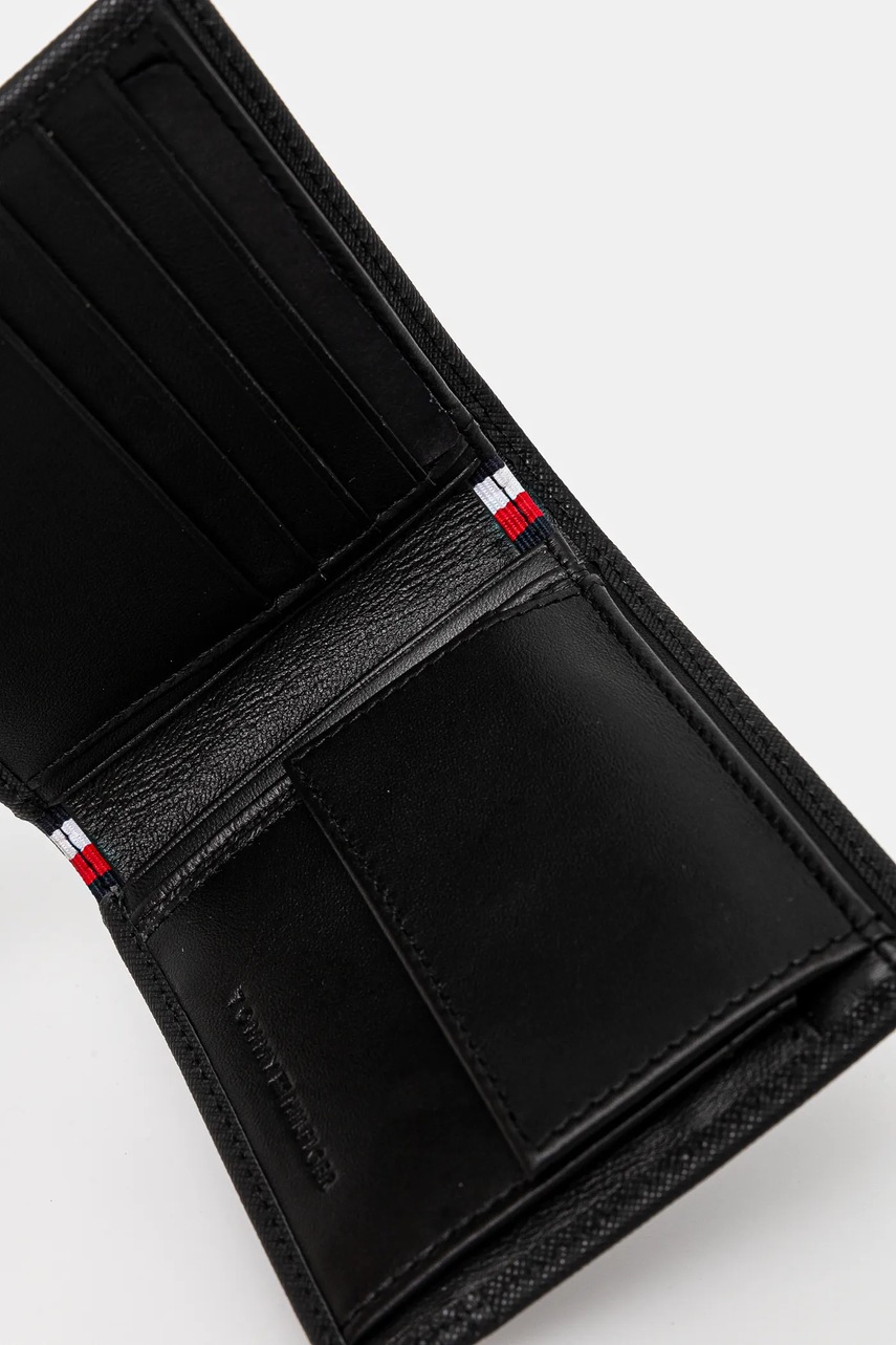 Шкіряний гаманець Tommy Hilfiger чоловічий колір чорний AM0AM13259 