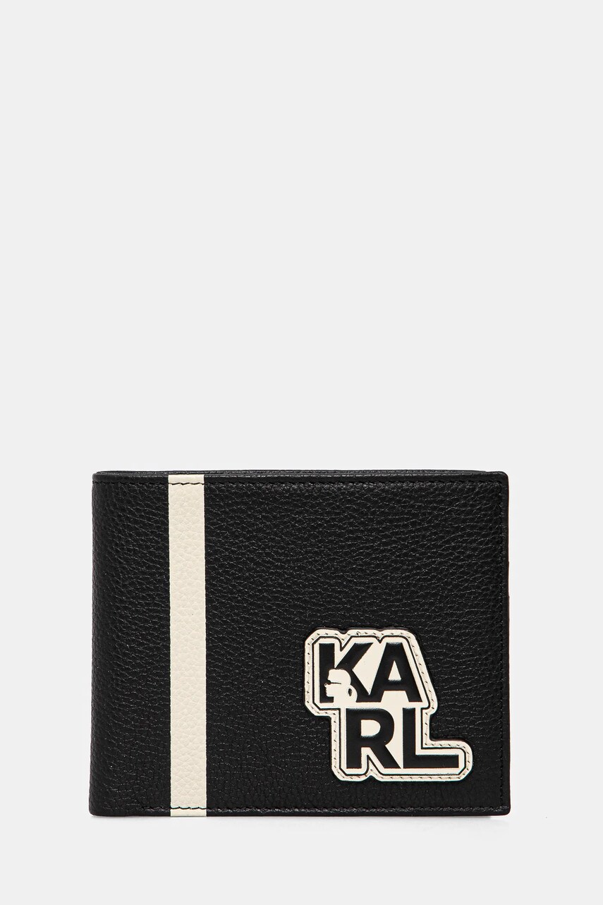 Karl Lagerfeld portofel de piele barbati, culoarea negru, ASM32003
