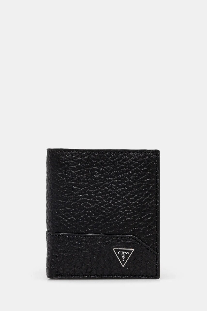 

Кожен портфейл Guess BARCELLONA мъжки в черно SMBAGR LEA22, Черен