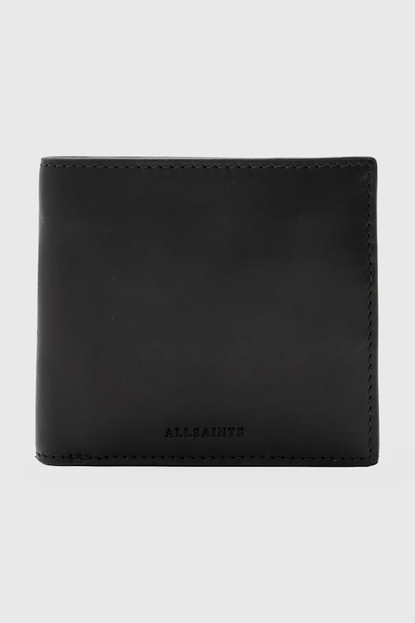 AllSaints portofel de piele DELPH barbati, culoarea negru, M284XB