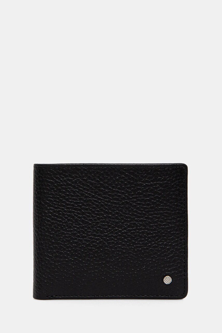 Geox portofel de piele WALLET barbati, culoarea negru, U35JFB 00046